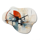 Colorful Mid Century Abstract Elegance II - Asymmetric Metal Wall Clock