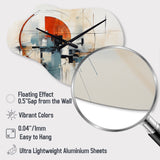 Colorful Mid Century Abstract Elegance II - Asymmetric Metal Wall Clock