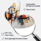 Colorful Mid Century Abstract Fusion I - Asymmetric Metal Wall Clock