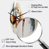Colorful Mid Century Abstract Fusion I - Asymmetric Metal Wall Clock