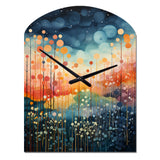 Blue Pink Mid Century Abstract Landscapes - Asymmetric Metal Wall Clock