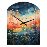 Blue Pink Mid Century Abstract Landscapes - Asymmetric Metal Wall Clock