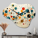 Green Beige Mid Century Abstract Retro IV - Asymmetric Metal Wall Clock