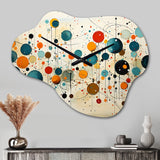 Green Beige Mid Century Abstract Retro IV - Asymmetric Metal Wall Clock