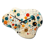 Green Beige Mid Century Abstract Retro IV - Asymmetric Metal Wall Clock