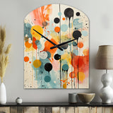 Colorful Mid Century Atomic Abstraction I - Asymmetric Metal Wall Clock