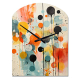Colorful Mid Century Atomic Abstraction I - Asymmetric Metal Wall Clock