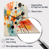Colorful Mid Century Atomic Abstraction I - Asymmetric Metal Wall Clock