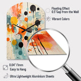 Colorful Mid Century Atomic Abstraction I - Asymmetric Metal Wall Clock