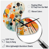 Colorful Mid Century Atomic Abstraction I - Asymmetric Metal Wall Clock