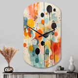 Colorful Mid Century Atomic Abstraction I - Asymmetric Metal Wall Clock