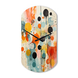 Colorful Mid Century Atomic Abstraction I - Asymmetric Metal Wall Clock
