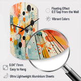 Colorful Mid Century Atomic Abstraction I - Asymmetric Metal Wall Clock