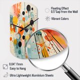 Colorful Mid Century Atomic Abstraction I - Asymmetric Metal Wall Clock