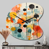 Colorful Mid Century Atomic Abstraction I - Asymmetric Metal Wall Clock