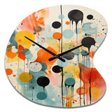 Colorful Mid Century Atomic Abstraction I - Asymmetric Metal Wall Clock