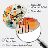 Colorful Mid Century Atomic Abstraction I - Asymmetric Metal Wall Clock