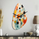 Colorful Mid Century Atomic Abstraction I - Asymmetric Metal Wall Clock