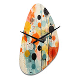 Colorful Mid Century Atomic Abstraction I - Asymmetric Metal Wall Clock
