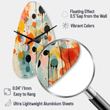 Colorful Mid Century Atomic Abstraction I - Asymmetric Metal Wall Clock