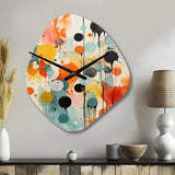 Colorful Mid Century Atomic Abstraction I - Asymmetric Metal Wall Clock