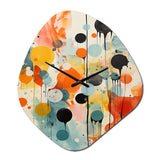 Colorful Mid Century Atomic Abstraction I - Asymmetric Metal Wall Clock
