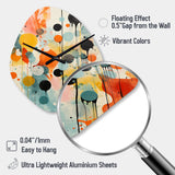 Colorful Mid Century Atomic Abstraction I - Asymmetric Metal Wall Clock