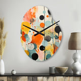 Colorful Mid Century Atomic Abstraction I - Asymmetric Metal Wall Clock