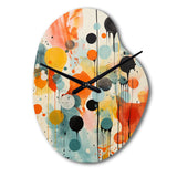 Colorful Mid Century Atomic Abstraction I - Asymmetric Metal Wall Clock