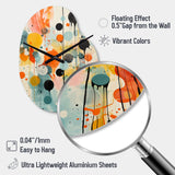 Colorful Mid Century Atomic Abstraction I - Asymmetric Metal Wall Clock