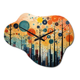 Colorful Mid Century Bold Breeziness III - Asymmetric Metal Wall Clock