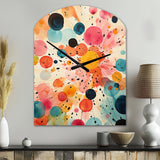 Colorful Mid Century Colorful Contrasts II - Asymmetric Metal Wall Clock