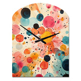 Colorful Mid Century Colorful Contrasts II - Asymmetric Metal Wall Clock
