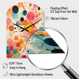 Colorful Mid Century Colorful Contrasts II - Asymmetric Metal Wall Clock