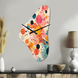Colorful Mid Century Colorful Contrasts II - Asymmetric Metal Wall Clock