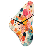 Colorful Mid Century Colorful Contrasts II - Asymmetric Metal Wall Clock