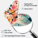 Colorful Mid Century Colorful Contrasts II - Asymmetric Metal Wall Clock