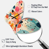 Colorful Mid Century Colorful Contrasts II - Asymmetric Metal Wall Clock