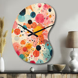 Colorful Mid Century Colorful Contrasts II - Asymmetric Metal Wall Clock