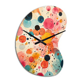 Colorful Mid Century Colorful Contrasts II - Asymmetric Metal Wall Clock