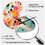 Colorful Mid Century Colorful Contrasts II - Asymmetric Metal Wall Clock