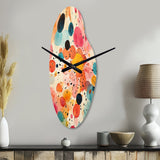 Colorful Mid Century Colorful Contrasts II - Asymmetric Metal Wall Clock