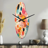 Colorful Mid Century Colorful Contrasts II - Asymmetric Metal Wall Clock