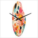 Colorful Mid Century Colorful Contrasts II - Asymmetric Metal Wall Clock