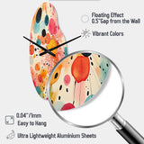 Colorful Mid Century Colorful Contrasts II - Asymmetric Metal Wall Clock