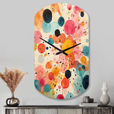 Colorful Mid Century Colorful Contrasts II - Asymmetric Metal Wall Clock