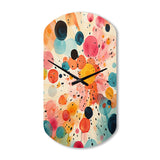 Colorful Mid Century Colorful Contrasts II - Asymmetric Metal Wall Clock