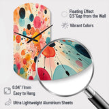 Colorful Mid Century Colorful Contrasts II - Asymmetric Metal Wall Clock