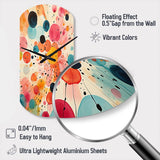 Colorful Mid Century Colorful Contrasts II - Asymmetric Metal Wall Clock