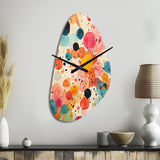 Colorful Mid Century Colorful Contrasts II - Asymmetric Metal Wall Clock